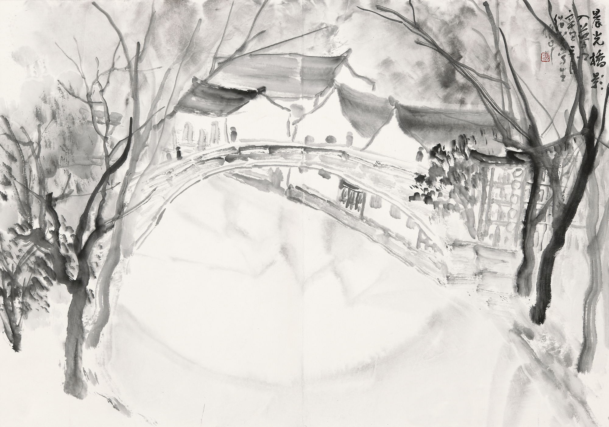 3-晨光桥影 47cm x66cm 2021年.JPG
